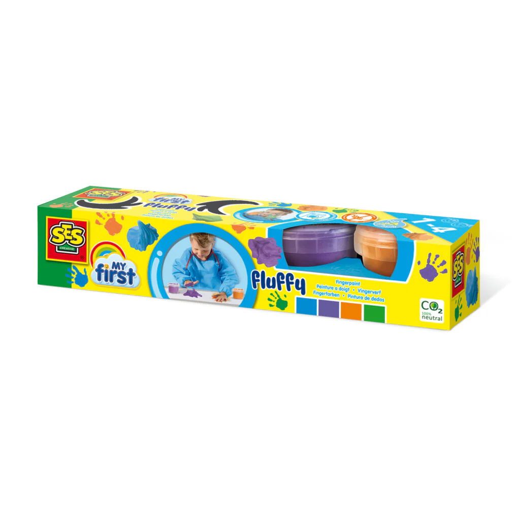 Ses Creative - Set Vingerverf Fluffy (4 Stuks) | Luchtige, Mousse-achtige Verf vanaf 1 jaar