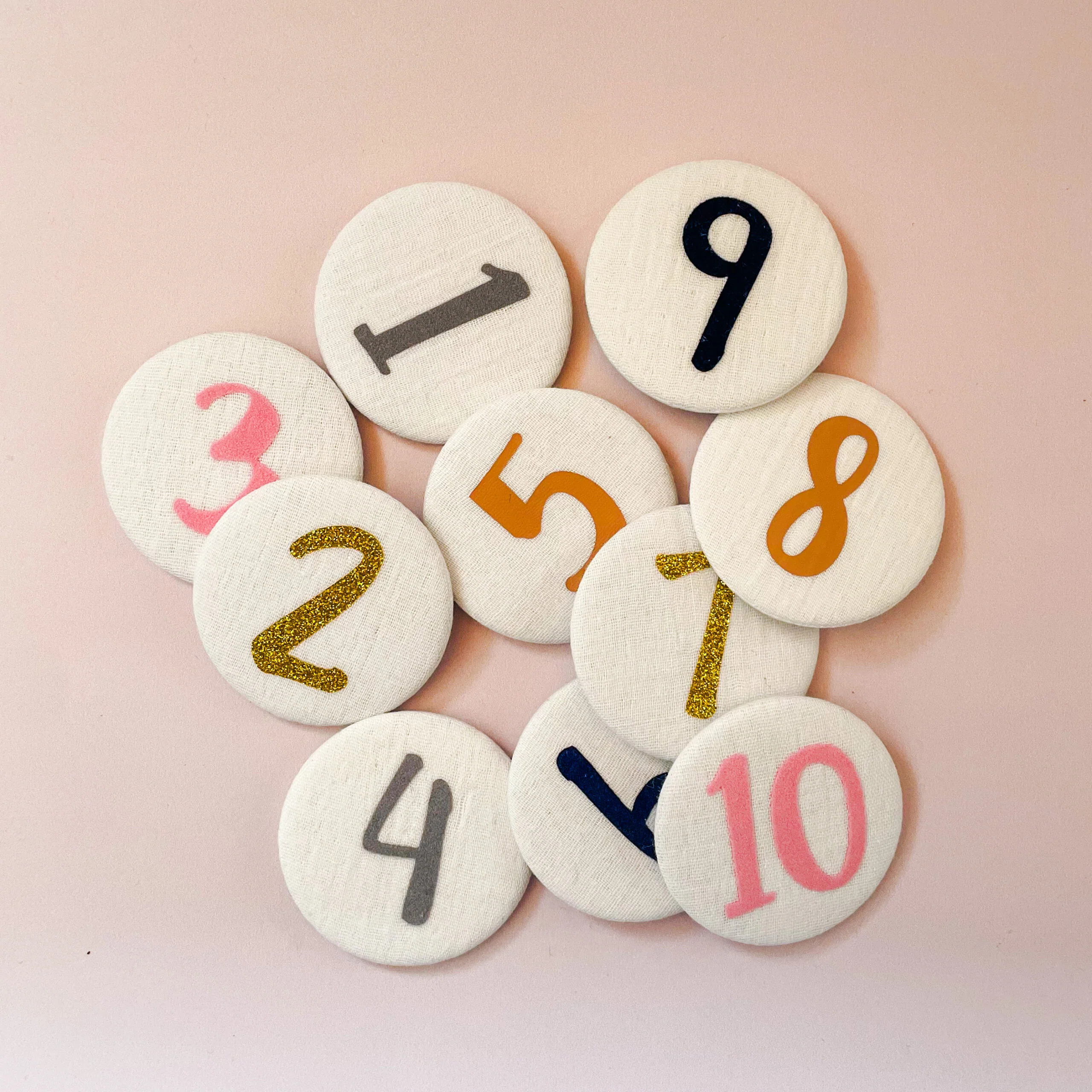 Set Buttons 1 (Cijfers 3 - 4 - 5 - 6) Grijs
