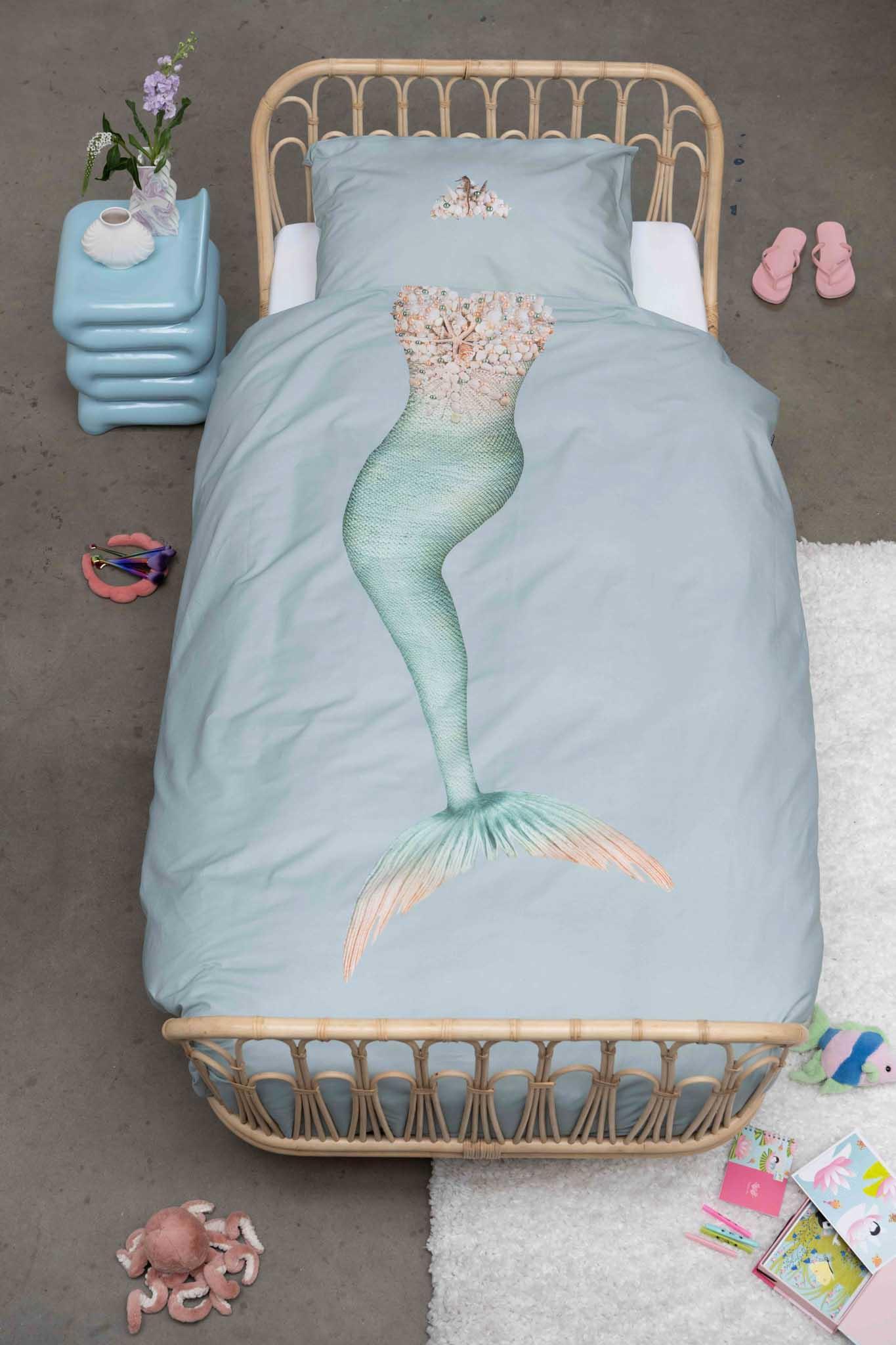 Snurk - Donsovertrek 140 x 200 cm Mermaid | Aqua - Image 2