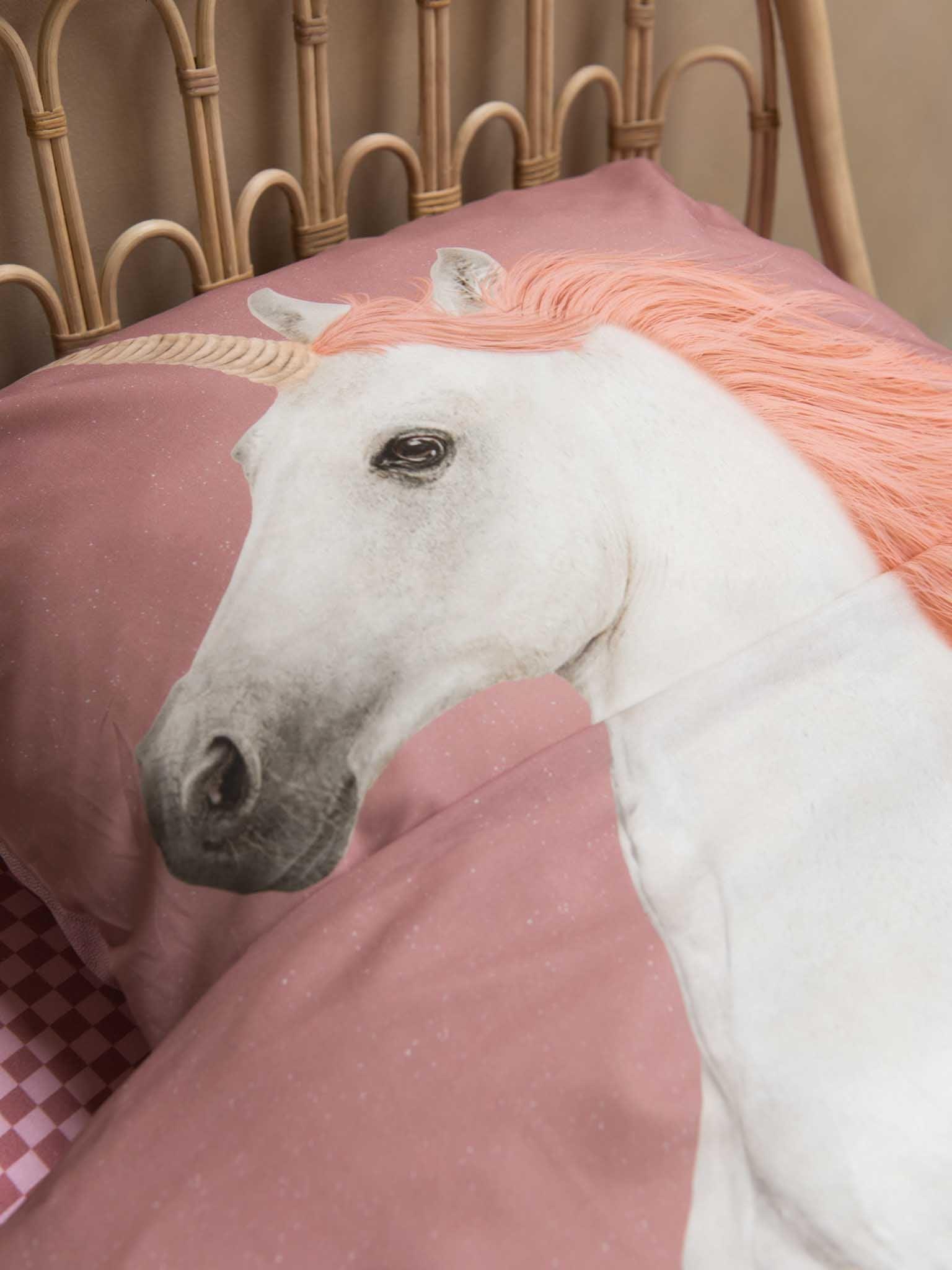 Snurk - Donsovertrek 140 x 200 cm Unicorn | Dusty Pink - Image 2