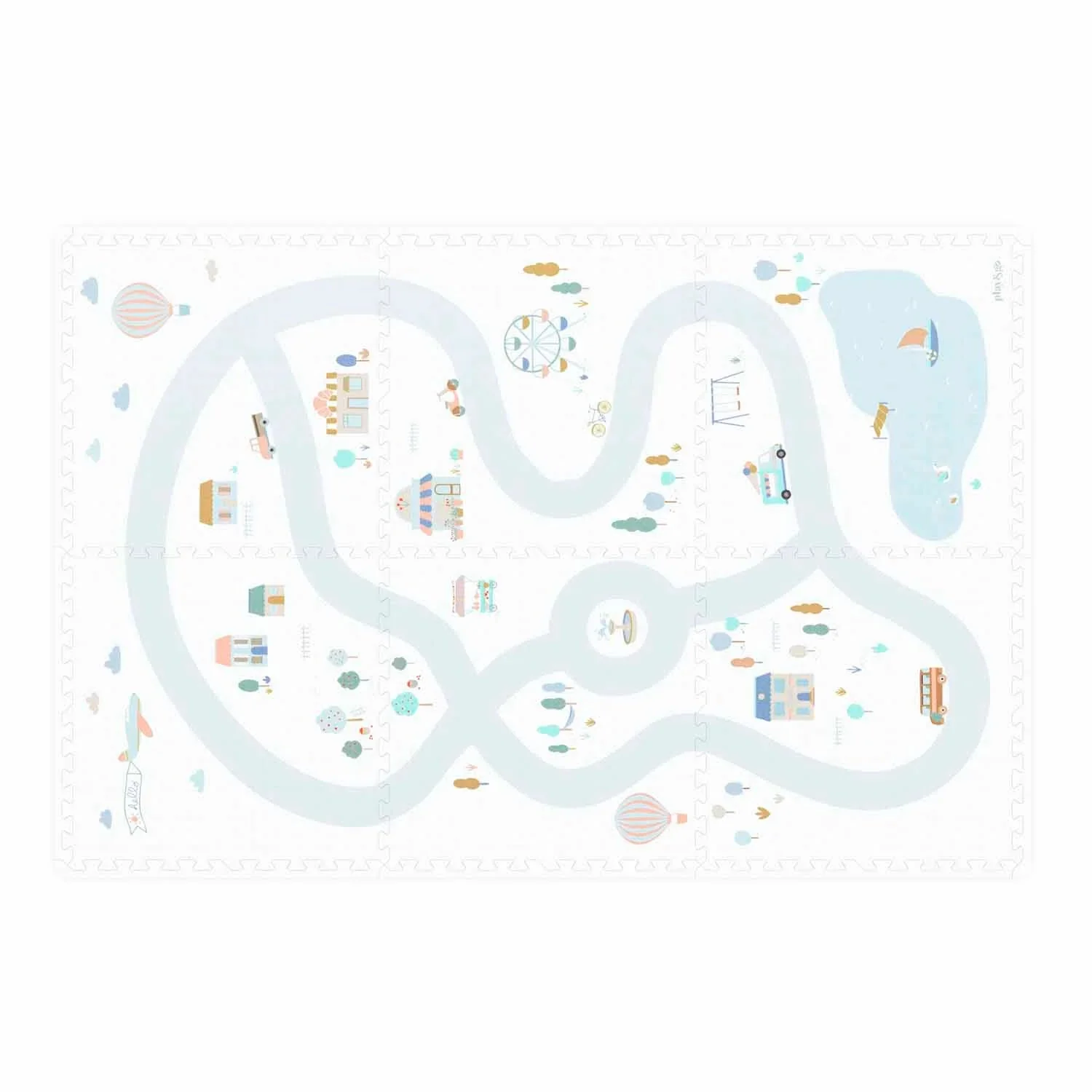 Play & Go - Tiloo Puzzelmat | Village / Terrazzo