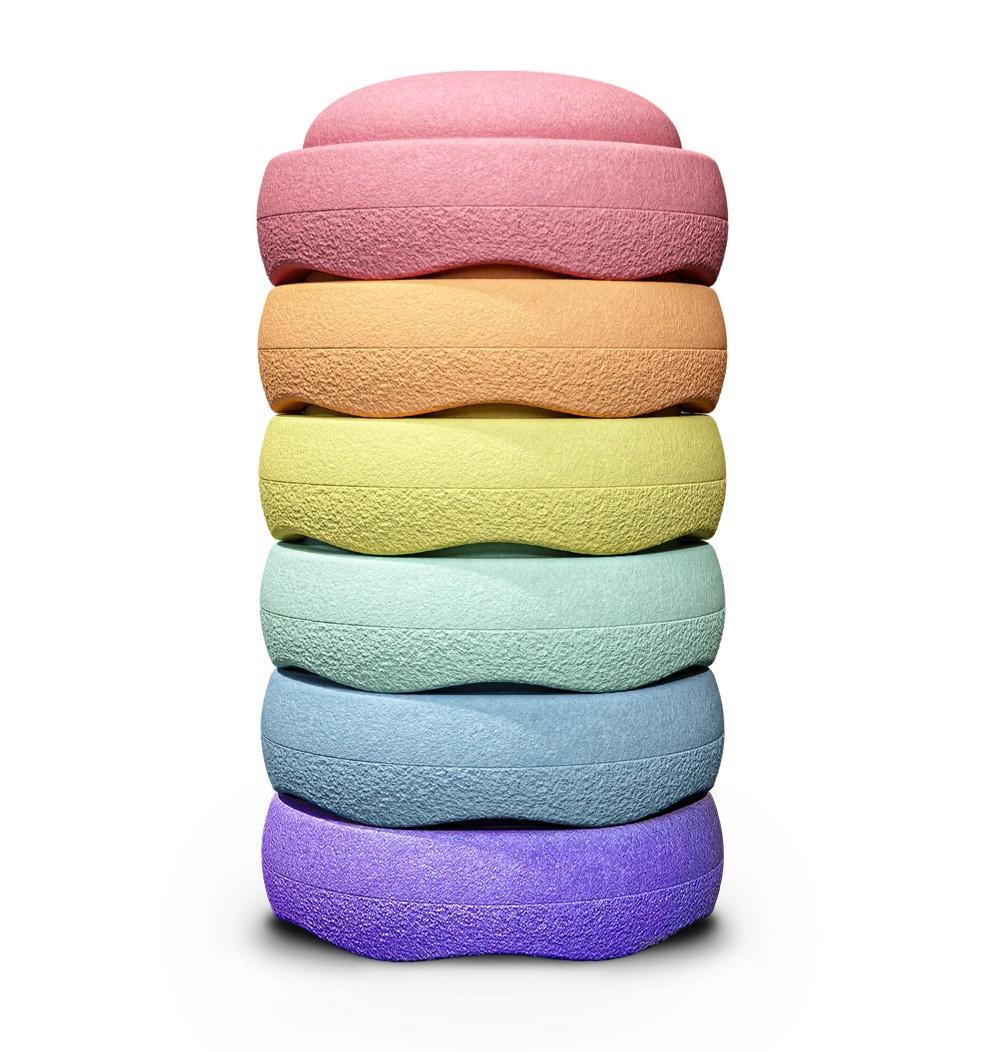Stapelstein - Set Stenen Pastel Rainbow (6stuks)