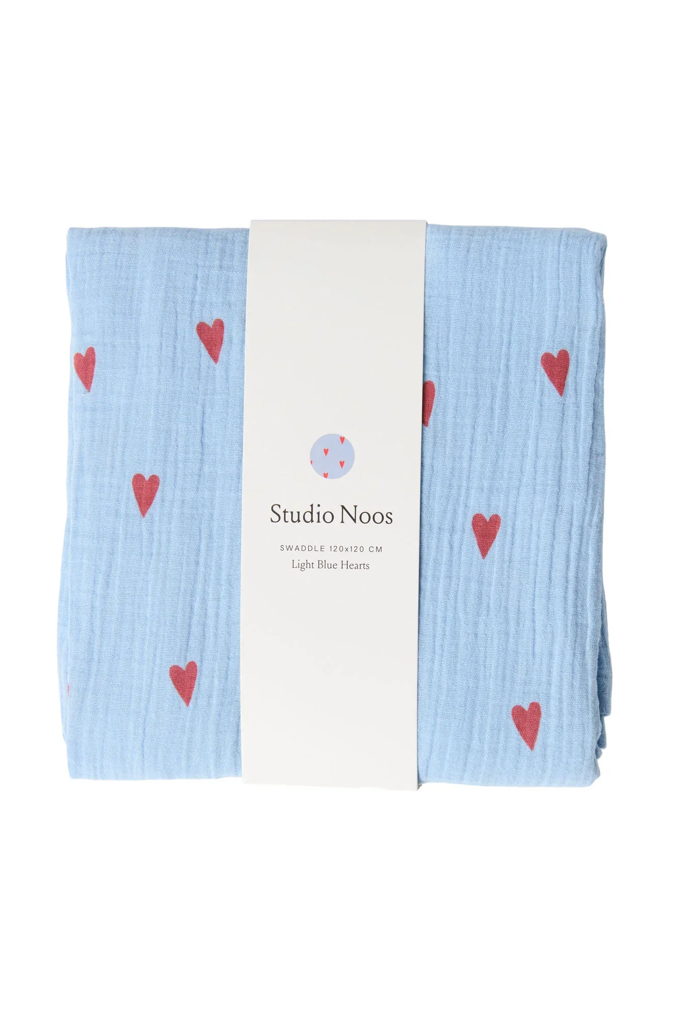 Studio Noos – Tetradoek 120x120 cm Hearts | Light Blue