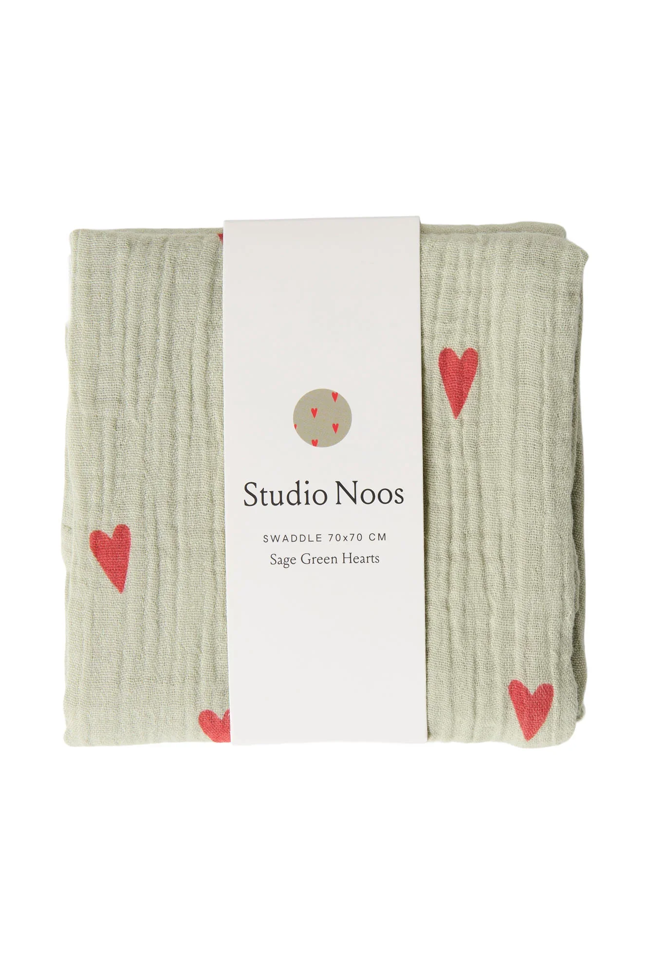 Studio Noos – Tetradoek 70x70 cm Hearts | Green