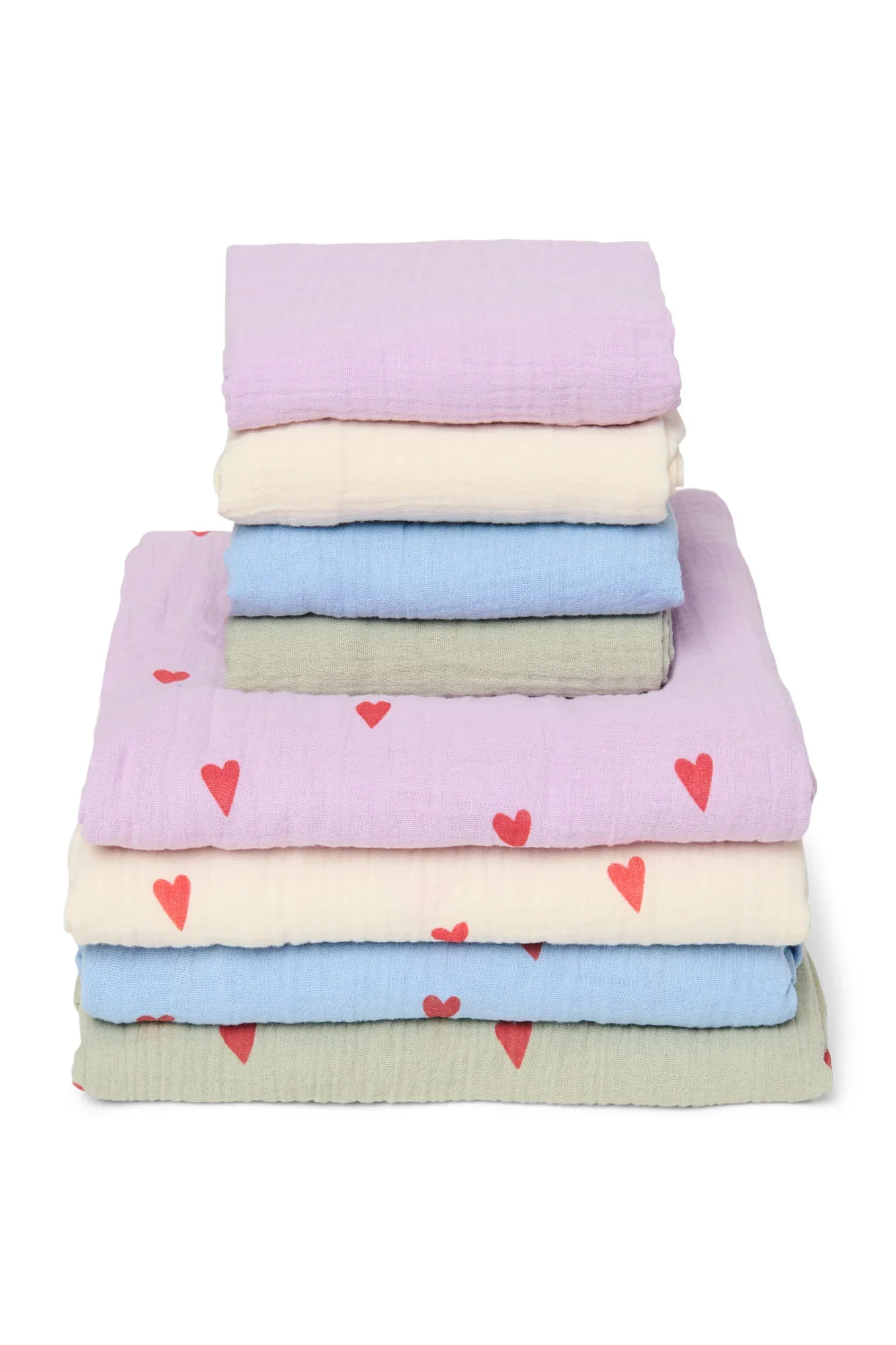Studio Noos – Tetradoek 70x70 cm Hearts | Green - Image 3