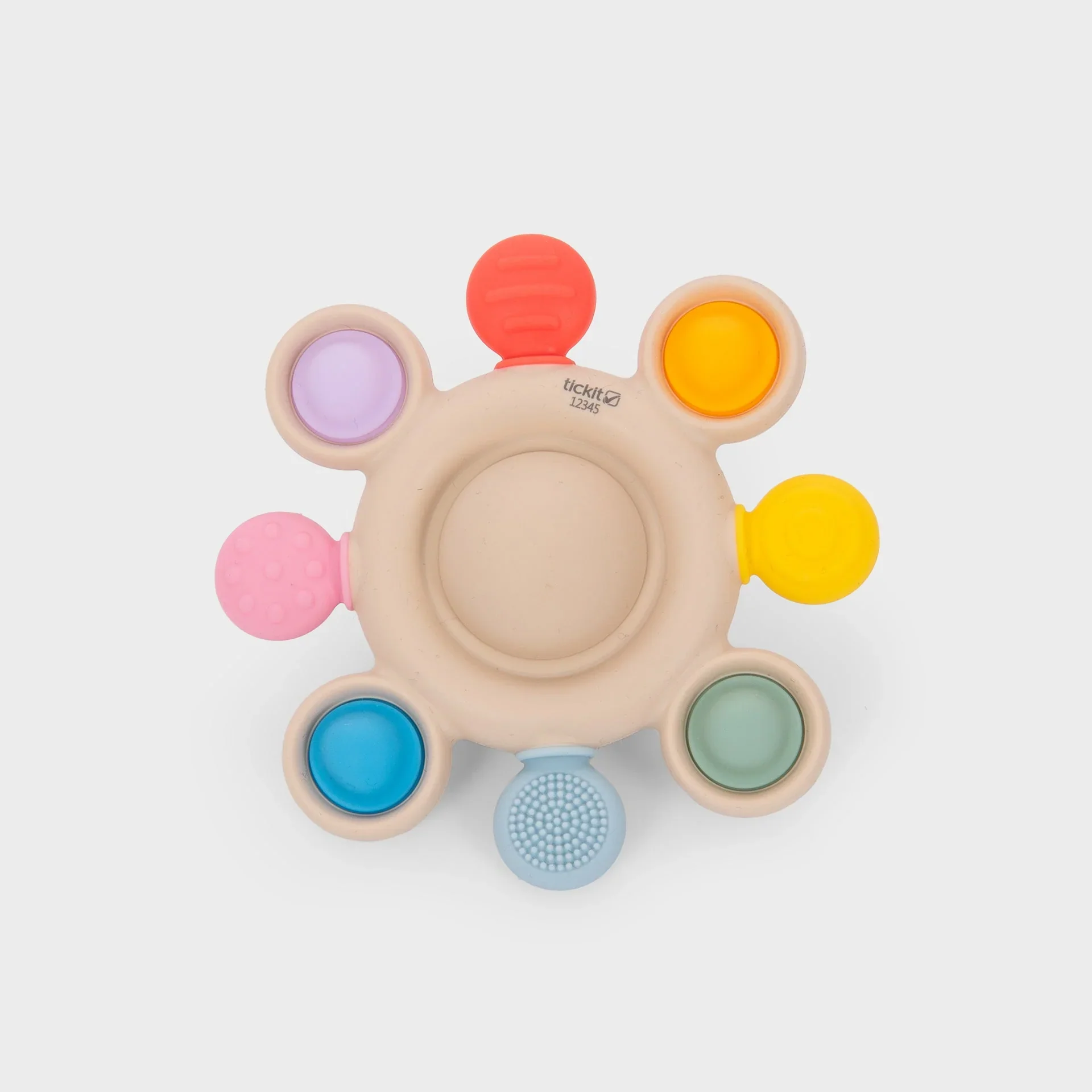 Tickit - Bijtspeeltje Silisoft Druk Gaatjes | Regenboogkleuren