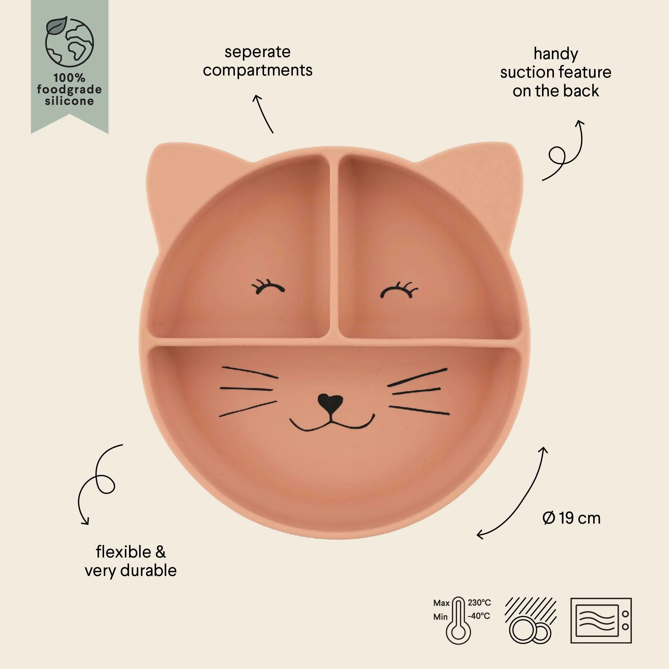 Silicone Verdeelbord Mrs. Cat - Image 2