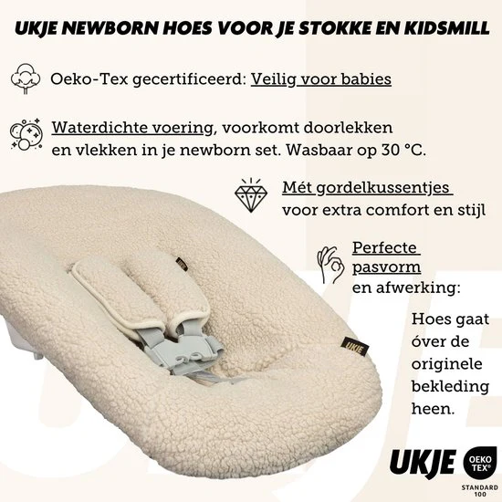 Ukje - Hoes Newborn Set Tripp Trapp Teddy | Lichtbeige - Image 3